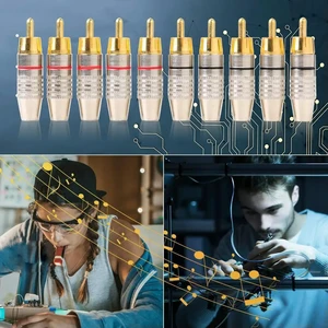 10pcs Audio Video Plug Professional DIY RCA Speaker Adapter Plug Accessories for DIY Audio Video Cable 10pcs Audio Video Plug Professional DIY RCA Speaker Adapter Plug Accessories for DIY Audio Video Cable