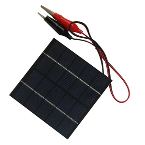 1.5W 5V Polycrystalline PET Photovoltaic Solar Panel High Conversion Rate Solar Cell Panel 100mm X 100mm with Clip & 2 Cable 1.5W 5V Polycrystalline PET Photovoltaic Solar Panel High Conversion Rate Solar Cell Panel 100mm X 100mm with Clip & 2 Cable
