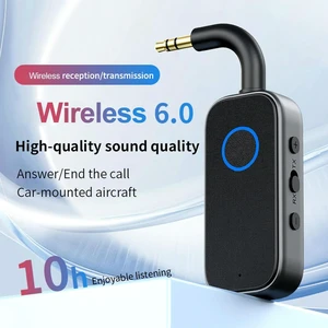 Bluetooth-compatible 6.0 Audio Receiver Adapter 2-in-1 3.5mm Aux for Cars TV Speakers Stereo Systems & Headphones Bluetooth-compatible 6.0 Audio Receiver Adapter 2-in-1 3.5mm Aux for Cars TV Speakers Stereo Systems & Headphones
