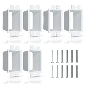 6 Pcs Box Extender Single Gang Box Extender With 12Pcs Screws 1 Gang Switch Unit Receptacle Extender 6 Pcs Box Extender Single Gang Box Extender With 12Pcs Screws 1 Gang Switch Unit Receptacle Extender