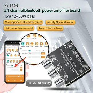 1PCS XY-E30H 2.1 channel Bluetooth audio power amplifier board module high and low bass subwoofer app xinyilian 1PCS XY-E30H 2.1 channel Bluetooth audio power amplifier board module high and low bass subwoofer app xinyilian