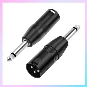 6.35Mm Mono Male To XLR 3 Pin Audio Plug Converter Adapter Connector For Headphone Microphone Amplifier 6.35Mm Mono Male To XLR 3 Pin Audio Plug Converter Adapter Connector For Headphone Microphone Amplifier