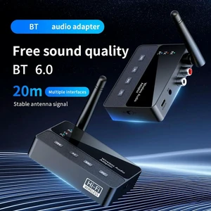 BT 6.0 Transmitter Receiver 2-in-1 AUX RCA Audio Adapter for TV Computer Car Speaker Amplifier 20M BT 6.0 Transmitter Receiver 2-in-1 AUX RCA Audio Adapter for TV Computer Car Speaker Amplifier 20M