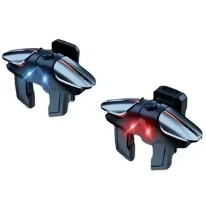 Mobile Phone Alloy 6 Finger Pulse Auto Fire Game Trigger For PUBG Aim L1R1 Key Button For IOS Android Gaming Accessories Mobile Phone Alloy 6 Finger Pulse Auto Fire Game Trigger For PUBG Aim L1R1 Key Button For IOS Android Gaming Accessories