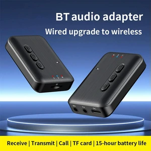 BT 5.3 Audio Transmitter Receiver Support TF Card Audio Adapter Adapter for Home Speakers Wired Headphones BT 5.3 Audio Transmitter Receiver Support TF Card Audio Adapter Adapter for Home Speakers Wired Headphones