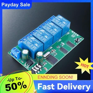 AD22B04 4CH DTMF Audio Controller Decoder Relay DC 12V Non-Locking/Self-Locking/Interlocking/Time Delay for Home AD22B04 4CH DTMF Audio Controller Decoder Relay DC 12V Non-Locking/Self-Locking/Interlocking/Time Delay for Home