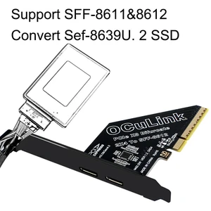 PCIeX8 To 2 Port Oculink SFF 8611 8612 Adapter Card Expansion Card Support PCIe 4.0 Convert Card PCIE External Oculink Adapter PCIeX8 To 2 Port Oculink SFF 8611 8612 Adapter Card Expansion Card Support PCIe 4.0 Convert Card PCIE External Oculink Adapter