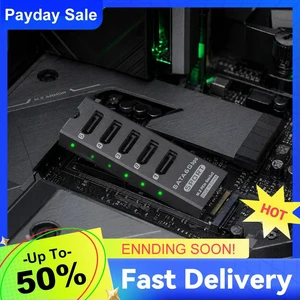 M.2 PCIe to SATA 5-Port Expansion Card JMB585 with Port Multiplier Support Aluminum Shell for PC M.2 PCIe to SATA 5-Port Expansion Card JMB585 with Port Multiplier Support Aluminum Shell for PC