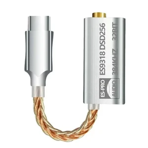 ES9318 Headphone Amplifier Cable DAC Amp Hifi USB To 3.5Mm Adapter 32Bit/384Khz DSD256 180Mw Output CNC l Housing ES9318 Headphone Amplifier Cable DAC Amp Hifi USB To 3.5Mm Adapter 32Bit/384Khz DSD256 180Mw Output CNC l Housing