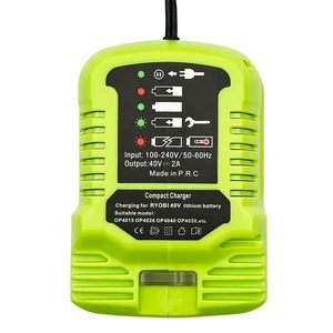 Li-ion Charger Suitable for Ryobi 40V OP4015,OP4026 Li-ion Batteries Compact Charger with LED Indicator US Plug Li-ion Charger Suitable for Ryobi 40V OP4015,OP4026 Li-ion Batteries Compact Charger with LED Indicator US Plug