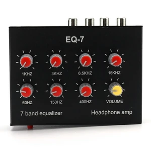 7 Band Sound Equalizer RCA Output Input Dual Channel Car Sound Equalizer 3.5mm Jack Aluminum Alloy for Mobile Phone Game Console 7 Band Sound Equalizer RCA Output Input Dual Channel Car Sound Equalizer 3.5mm Jack Aluminum Alloy for Mobile Phone Game Console