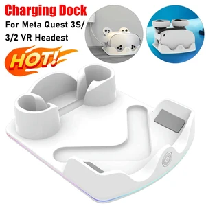 Charging Dock for Quest 3S VR Headest Fast Charging Station Headset Display Stand and Controller Mount Controller Holder Charging Dock for Quest 3S VR Headest Fast Charging Station Headset Display Stand and Controller Mount Controller Holder