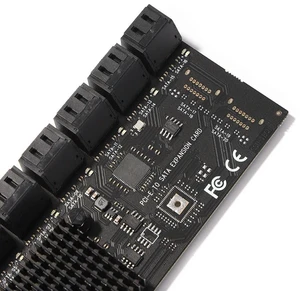 Controller Adapter Riser Expansion Card PCIE Adapter 16 Port PCI-Express X1 to SATA3.0 Controller Expansion Card Controller Adapter Riser Expansion Card PCIE Adapter 16 Port PCI-Express X1 to SATA3.0 Controller Expansion Card