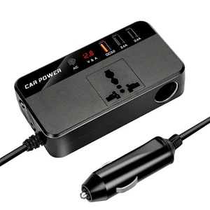 200W Car Inverter Car Fast Charger Converter Cigarette Lighter Plug with 3 USB Ports Power Adapter for Outdoor Camping 200W Car Inverter Car Fast Charger Converter Cigarette Lighter Plug with 3 USB Ports Power Adapter for Outdoor Camping