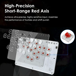 Fighting Game Controller with Turbo & RGB for Fighting Games All-Button Fight Controller for 5 Slim Pro/PC Gaming Fighting Game Controller with Turbo & RGB for Fighting Games All-Button Fight Controller for 5 Slim Pro/PC Gaming