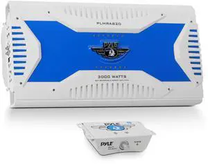 Hydra Marine Amplifier - Upgraded Elite Series 3000 Watt 8 Channel Bridgeable Amp Tri-Mode Configurable, Waterproof, MOSFET Power Supply, GAIN Level Controls and RCA Stereo Input - PLMRA820 Hydra Marine Amplifier - Upgraded Elite Series 3000 Watt 8 Channel Bridgeable Amp Tri-Mode Configurable, Waterproof, MOSFET Power Supply, GAIN Level Controls and RCA Stereo Input - PLMRA820