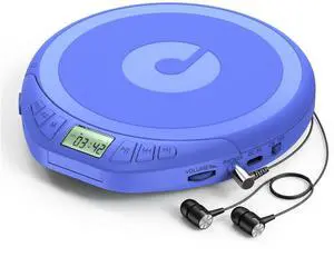 Portable CD Player with Earphones,Personal CD Discman Player | for Home Car with Anti-Skip Shockproof Protection, Small CD Player with LCD Display for Music Lovers Portable CD Player with Earphones,Personal CD Discman Player | for Home Car with Anti-Skip Shockproof Protection, Small CD Player with LCD Display for Music Lovers