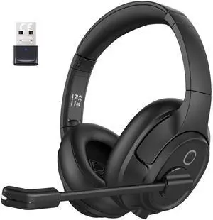 Bluetooth Headsets with Microphone & USB Dongle, 30 Hours Talk Time & 33ft Range, AI Environmental Noise Cancelling Mic, Over-Ear Wireless Headphone for PC/Laptop/Computer/Home/Work/Office/Zoom Bluetooth Headsets with Microphone & USB Dongle, 30 Hours Talk Time & 33ft Range, AI Environmental Noise Cancelling Mic, Over-Ear Wireless Headphone for PC/Laptop/Computer/Home/Work/Office/Zoom