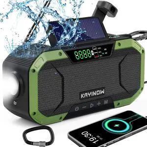 Hand Crank Emergency Radio,Portable AM FM NOAA Weather Radio,Solar Power,18500mWh/5000mAh Battery Operated,USB Charging Flashlight,Waterproof,SOS for Camping,Power Outage,Survival Storm Hand Crank Emergency Radio,Portable AM FM NOAA Weather Radio,Solar Power,18500mWh/5000mAh Battery Operated,USB Charging Flashlight,Waterproof,SOS for Camping,Power Outage,Survival Storm