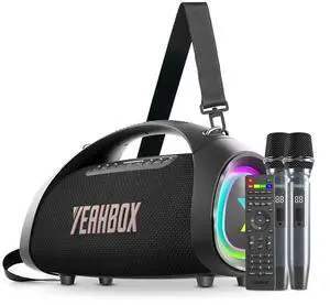 Sonic Boom Max K Karaoke Speaker, 200W RMS Bluetooth Speaker | 200W RMS powerful audio, 3-way HiFi sound, smart EQ app, RGB lighting, IPX6 water resistance, 24-hour battery life Sonic Boom Max K Karaoke Speaker, 200W RMS Bluetooth Speaker | 200W RMS powerful audio, 3-way HiFi sound, smart EQ app, RGB lighting, IPX6 water resistance, 24-hour battery life