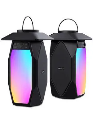 Outdoor Bluetooth Speakers Waterproof, 2 Pack 25W True Wireless Stereo Lantern Speaker with RGB LED Lights,Led Flame Speaker, Dual Pairing, 20H Playtime, Enhanced Bass for Patio Garden Decor Outdoor Bluetooth Speakers Waterproof, 2 Pack 25W True Wireless Stereo Lantern Speaker with RGB LED Lights,Led Flame Speaker, Dual Pairing, 20H Playtime, Enhanced Bass for Patio Garden Decor