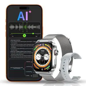 AI Smart Watch with Voice Recorder, Transcribe & Summarize with AI for Meetings, App Control, Supports 135 Languages, 2.13" AMOLED Display, Health, Fitness & Sleep Tracker, 80+ Workout Modes, Silver AI Smart Watch with Voice Recorder, Transcribe & Summarize with AI for Meetings, App Control, Supports 135 Languages, 2.13" AMOLED Display, Health, Fitness & Sleep Tracker, 80+ Workout Modes, Silver