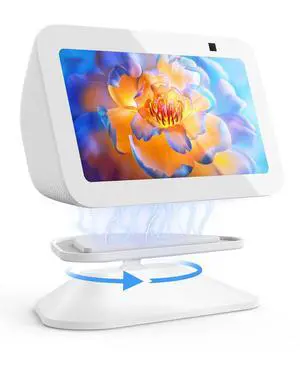 Stand for Echo Show 5 (3rd Gen), Adjustable Tilt Swivel Stand Anti-Slip Base Strong Magnetic Compatible with 2023 Release Show 5 Smart Speaker- White Stand for Echo Show 5 (3rd Gen), Adjustable Tilt Swivel Stand Anti-Slip Base Strong Magnetic Compatible with 2023 Release Show 5 Smart Speaker- White
