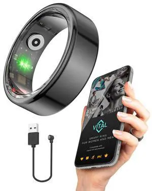 Vital Health Smart Ring for Women Rings for Men Fitness, Black, Size 6 | Fitness Tracker Ring with Sleep Monitor, Heart Rate & Activity Tracking, App Connected for Women and Men, Black Size 6 Vital Health Smart Ring for Women Rings for Men Fitness, Black, Size 6 | Fitness Tracker Ring with Sleep Monitor, Heart Rate & Activity Tracking, App Connected for Women and Men, Black Size 6