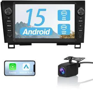 Android 15 Car Radio for Toyota Tundra 2007-2013 Sequoia 2008-2018, 9 Inch Touch Screen Car Stereo Wireless CarPlay GPS Navigation WiFi BT FM Mirror Link SWC with Reverse Camera 2+64GB Android 15 Car Radio for Toyota Tundra 2007-2013 Sequoia 2008-2018, 9 Inch Touch Screen Car Stereo Wireless CarPlay GPS Navigation WiFi BT FM Mirror Link SWC with Reverse Camera 2+64GB