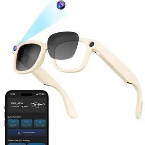 AI Smart Glasses with Camera, 4K HD Anti-Shake Recording Glasses | ChatGPT Voice Assistant, UV Protection, Real-Time Translation,Open Ear Earbuds for Travel/Meetings/Vlog AI Smart Glasses with Camera, 4K HD Anti-Shake Recording Glasses | ChatGPT Voice Assistant, UV Protection, Real-Time Translation,Open Ear Earbuds for Travel/Meetings/Vlog