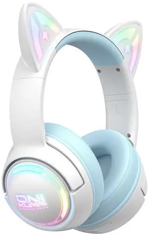 Wireless Cat Ear Gaming Headset with RGB Lights Tri-Mode (2.4G Wireless/Bluetooth/Wired) Over-Ear Headphones with Mic, 50mm Drivers, Low Latency, Long Battery, Type-C Fast Charging (Blue) Wireless Cat Ear Gaming Headset with RGB Lights Tri-Mode (2.4G Wireless/Bluetooth/Wired) Over-Ear Headphones with Mic, 50mm Drivers, Low Latency, Long Battery, Type-C Fast Charging (Blue)