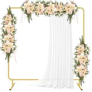Metal Wedding Arch Backdrop Stand for Parties 6.6FT Gold Balloon Arch Square Frame Kit Pipe and Drape Stand Floral for Ceremony, Wedding, Baby Shower, Birthday Party, Flower Wall Decoration Metal Wedding Arch Backdrop Stand for Parties 6.6FT Gold Balloon Arch Square Frame Kit Pipe and Drape Stand Floral for Ceremony, Wedding, Baby Shower, Birthday Party, Flower Wall Decoration