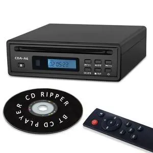 Portable Bluetooth CD Player for Home CD Ripper Hi-Fi Audio CD Player Desktop CD Players Optical and AUX OutputLossless Sound Quality (Black) Portable Bluetooth CD Player for Home CD Ripper Hi-Fi Audio CD Player Desktop CD Players Optical and AUX OutputLossless Sound Quality (Black)