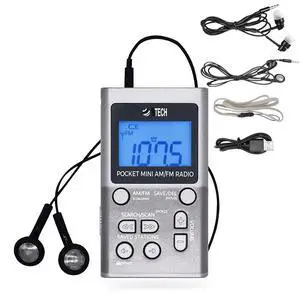 MPR-AF1 AM FM Personal Radio with Two Types of Stereo Headphones, Clock, Great Reception and Long Battery Life, Mini Pocket Walkman Radio with Headphones (Silver) MPR-AF1 AM FM Personal Radio with Two Types of Stereo Headphones, Clock, Great Reception and Long Battery Life, Mini Pocket Walkman Radio with Headphones (Silver)