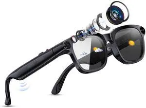 AI Smart Glasses with 13MP Camera, Bluetooth Audio, Voice Control and Real-Time Translation, Open-Ear Smart Eyewear for Travel, Work and Daily Use AI Smart Glasses with 13MP Camera, Bluetooth Audio, Voice Control and Real-Time Translation, Open-Ear Smart Eyewear for Travel, Work and Daily Use