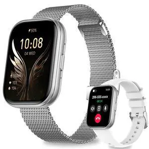Smart Watches for Women Men with 1000 mAh, 1.75" Fitness Tracker (Answer/Make Calls), IP68 Waterproof Smartwatch with Heart Rate SpO2 Sleep Monitor 120+ Sports Modes for Android & iPhone (Silver) Smart Watches for Women Men with 1000 mAh, 1.75" Fitness Tracker (Answer/Make Calls), IP68 Waterproof Smartwatch with Heart Rate SpO2 Sleep Monitor 120+ Sports Modes for Android & iPhone (Silver)