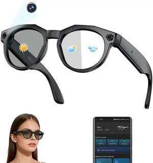 AI Smart Glasses with Camera: POV Video Recording & Bluetooth Audio | AI object recognition & translation, photochromic lenses, 290mAh battery AI Smart Glasses with Camera: POV Video Recording & Bluetooth Audio | AI object recognition & translation, photochromic lenses, 290mAh battery