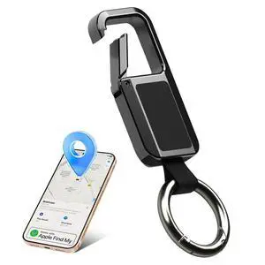 Keychain Tracker Works with Apple Find My (iOS Only) | Key Chain Tracker Tag Heavy Duty Car Keychain for Men, llaveros para hombres Carabiner Key Chain Anti-Lost Key Finder Keychain Tracker Works with Apple Find My (iOS Only) | Key Chain Tracker Tag Heavy Duty Car Keychain for Men, llaveros para hombres Carabiner Key Chain Anti-Lost Key Finder