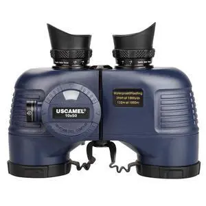 Marine Binoculars 10x50 Waterproof with Compass Rangefinder BAK4 for Adults | BAK4 FMC Optics for Clear Views, Built-in Compass and Rangefinder, Waterproof Perfect for Boating Sailing Fishing Hunting Marine Binoculars 10x50 Waterproof with Compass Rangefinder BAK4 for Adults | BAK4 FMC Optics for Clear Views, Built-in Compass and Rangefinder, Waterproof Perfect for Boating Sailing Fishing Hunting