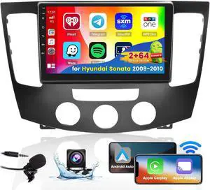 2+64G 9" Car Radio for Hyundai Sonata 2009-2010 (Manual A/C) | Touch Screen for Sonata with Wireless CarPlay Android Auto WiFi Bluetooth GPS Navigation FM RDS Radio Backup Camera 2+64G 9" Car Radio for Hyundai Sonata 2009-2010 (Manual A/C) | Touch Screen for Sonata with Wireless CarPlay Android Auto WiFi Bluetooth GPS Navigation FM RDS Radio Backup Camera