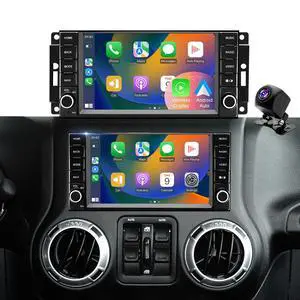 Car Radio for Jeep Wrangler JK 2007-2017, Dodge Ram 1500/2500/3500 2009-2012, Dodge Avenger 2008-2014, Jeep Compass Patriot 2009-2016, Touch Screen Stereo, Wireless CarPlay Bluetooth WiFi GPS FM SWC Car Radio for Jeep Wrangler JK 2007-2017, Dodge Ram 1500/2500/3500 2009-2012, Dodge Avenger 2008-2014, Jeep Compass Patriot 2009-2016, Touch Screen Stereo, Wireless CarPlay Bluetooth WiFi GPS FM SWC