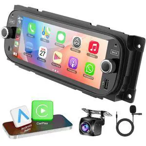 4+64G Car Radio with Quick Charging for Dodge Ram&Jeep Wrangler Grand Cherokee, 6.8 Inch Car Stereo Built-in Carplay Android Auto,GPS Navigation, Back-up Camera, Bluetooth,Android 13 4+64G Car Radio with Quick Charging for Dodge Ram&Jeep Wrangler Grand Cherokee, 6.8 Inch Car Stereo Built-in Carplay Android Auto,GPS Navigation, Back-up Camera, Bluetooth,Android 13