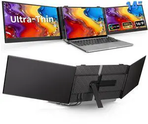 Laptop Screen Extender Monitor - Triple 14" Ultra Thin IPS FHD 1080P Portable Monitors for 13.3"-17" Laptops Compatible with Windows Mac Travel Work Laptop Screen Extender Monitor - Triple 14" Ultra Thin IPS FHD 1080P Portable Monitors for 13.3"-17" Laptops Compatible with Windows Mac Travel Work