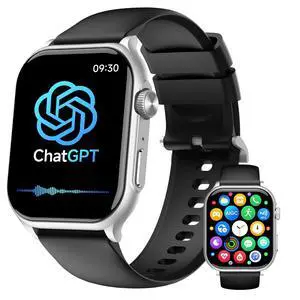 AI Smart Watch for Men Women Answer/Make Calls, Built-in ChatGPT, 1.96" HD AMOLED Screen Fitness Watch with Heart Rate Monitor Sleep Monitor, 100+ Sports Trackers Step Counter (Silver) AI Smart Watch for Men Women Answer/Make Calls, Built-in ChatGPT, 1.96" HD AMOLED Screen Fitness Watch with Heart Rate Monitor Sleep Monitor, 100+ Sports Trackers Step Counter (Silver)
