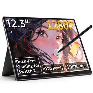 S123E 12.3 Inches Portable Monitor Touchscreen Monitor for Switch/Switch 2 | 1920 x1280 Ultra Slim Mini Travel Monitor 1280P IPS Display 100% sRGB for Laptop Surface PC Xbox PS4/5 and Office S123E 12.3 Inches Portable Monitor Touchscreen Monitor for Switch/Switch 2 | 1920 x1280 Ultra Slim Mini Travel Monitor 1280P IPS Display 100% sRGB for Laptop Surface PC Xbox PS4/5 and Office