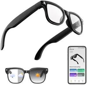 AI Smart Glasses for Men Women, Bluetooth Audio Glasses (No Camera) | Real-Time Translation, AI Assistant, Meeting Transcription, Open-Ear Music, Hands-Free Calling, Flashlight, Photochromic Lens AI Smart Glasses for Men Women, Bluetooth Audio Glasses (No Camera) | Real-Time Translation, AI Assistant, Meeting Transcription, Open-Ear Music, Hands-Free Calling, Flashlight, Photochromic Lens