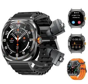 Smartwatch with Earbuds(Orange & Black 2 Straps), Listen to Music, Answer/Make Calls, Sports Fitness Trackers with Heart Rate, Blood Oxygen, Sleep Monitor, Watch Gift for Men Smartwatch with Earbuds(Orange & Black 2 Straps), Listen to Music, Answer/Make Calls, Sports Fitness Trackers with Heart Rate, Blood Oxygen, Sleep Monitor, Watch Gift for Men