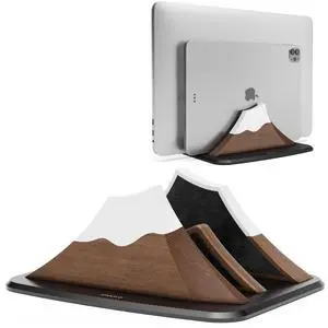 Vertical Dual Laptop Stand - Snow Peak-Shaped Walnut Adjustable Laptop Holder,2 Slots Desktop Dock Compatible with All MacBook, Surface,Chromebook,Dell & More(Walnut) Vertical Dual Laptop Stand - Snow Peak-Shaped Walnut Adjustable Laptop Holder,2 Slots Desktop Dock Compatible with All MacBook, Surface,Chromebook,Dell & More(Walnut)