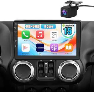 Car Radio Upgrade for Jeep Wrangler 2007-2018 & Dodge Ram 1500, Android Head Unit with 10.1" Display, Wireless CarPlay/Android Auto, Backup Camera, WiFi, Bluetooth, FM Stereo, SWC Support Car Radio Upgrade for Jeep Wrangler 2007-2018 & Dodge Ram 1500, Android Head Unit with 10.1" Display, Wireless CarPlay/Android Auto, Backup Camera, WiFi, Bluetooth, FM Stereo, SWC Support