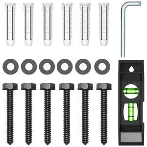Wall Anchors Hardware Kit for TV Wall Mount | Including M7 Lag Bolts, Wall Anchors, Washers, Allen Key, Bubble Level, TV Mounting Screws Kit for Wood Studs/Concrete/Brick Wall Anchors Hardware Kit for TV Wall Mount | Including M7 Lag Bolts, Wall Anchors, Washers, Allen Key, Bubble Level, TV Mounting Screws Kit for Wood Studs/Concrete/Brick